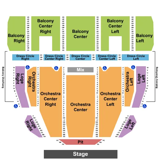 Proctors Theatre Seating Chart