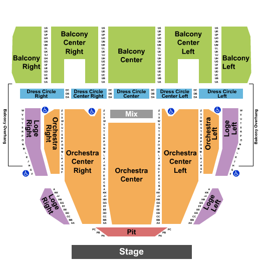 proctors theatre seating chart